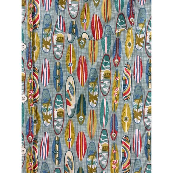 Charleston Threads Hawaiian Shirt Medium Surfboard Print Short Sleeve Excellent - Picture 5 of 11